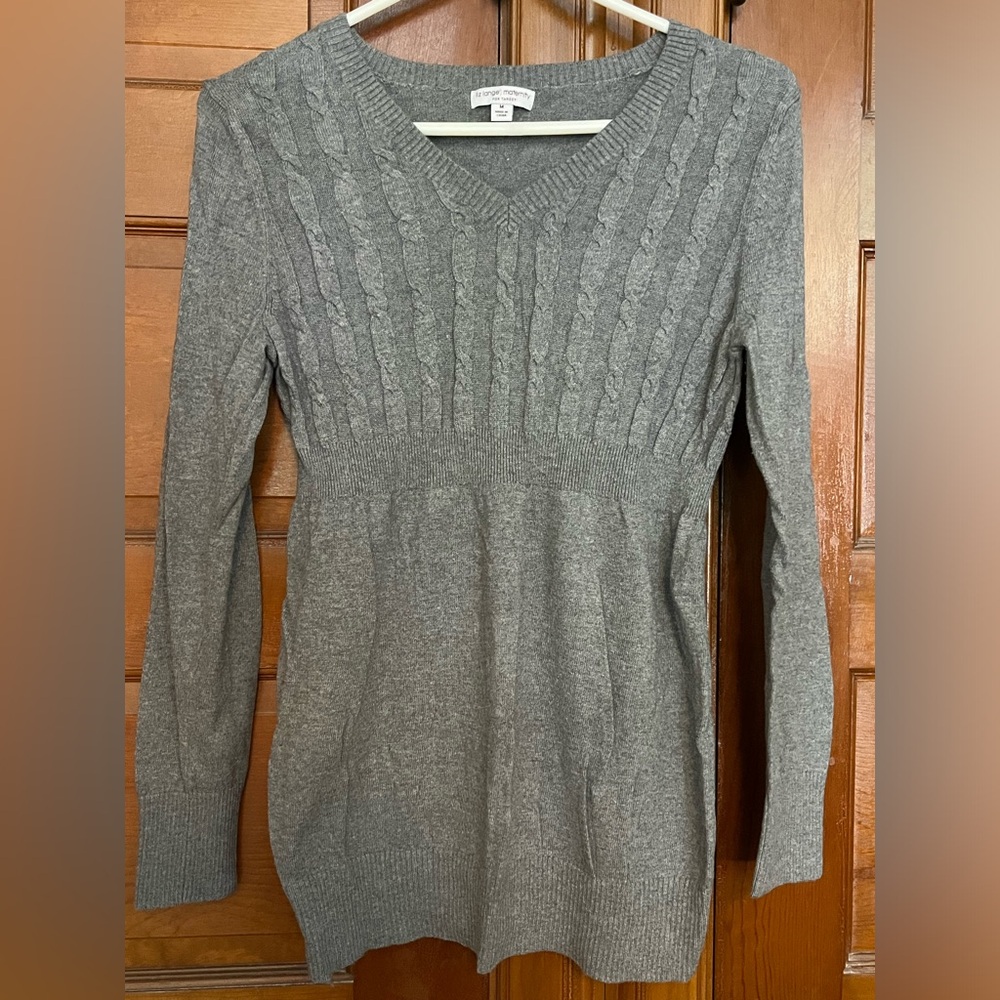 Target, maternity, gray V-neck sweater size medium